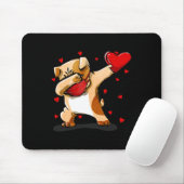 Dabbing Bulldog Face Mask Dab Dance Valentine Gift Mousepad (Mit Mouse)