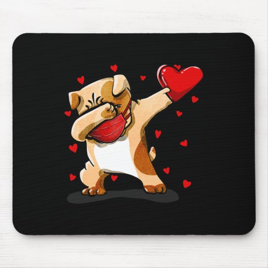 Dabbing Bulldog Face Mask Dab Dance Valentine Gift Mousepad (Vorne)