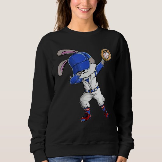 Dabbing Bunny Easter Day Baseball Catcher Happy Ea Sweatshirt (Vorderseite)