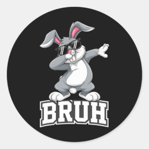 Dabbing Bunny Easter Day Dab Bruh Bunny Teens Boys Runder Aufkleber