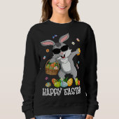 Dabbing Bunny Easter Egg Basket Easter Day Kids Gi Sweatshirt (Vorderseite)