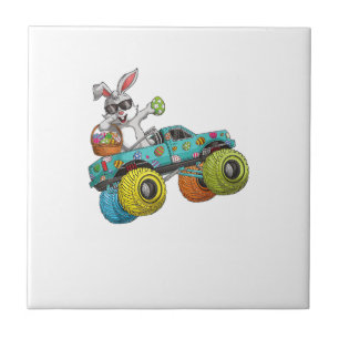 Dabbing Bunny Frohe Ostern Monster Truck Liebhaber Fliese