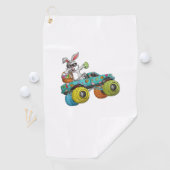 Dabbing Bunny Frohe Ostern Monster Truck Liebhaber Golfhandtuch (Insitu)