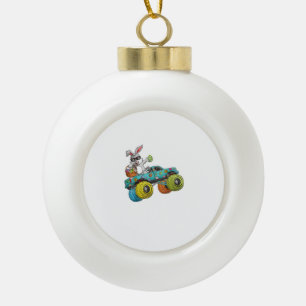 Dabbing Bunny Frohe Ostern Monster Truck Liebhaber Keramik Kugel-Ornament