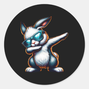 Dabbing Bunny Funny Funny Osterhase Runder Aufkleber