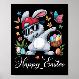 Dabbing Bunny Happy Ostereier Jagd Kleinkind Kind Poster