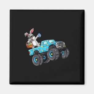 Dabbing Bunny Happy Ostermonster Truck Lovers Bo Magnet