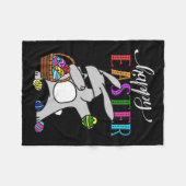 Dabbing Bunny Happy Ostertag Outfit Fleecedecke (Vorderseite (Horizontal))