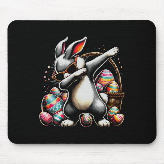 Dabbing Bunny Kaninchen Frohe Ostern Ei Geschenk K Mousepad (Vorne)