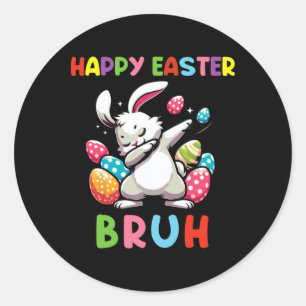 Dabbing Bunny Oaster Bruh2 Runder Aufkleber