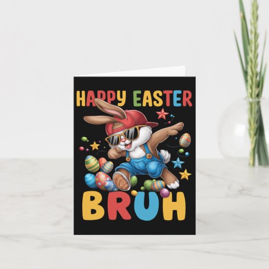 Dabbing Bunny Oaster Bruh Meme Funny Sprichwort Te Karte (Vorderseite)