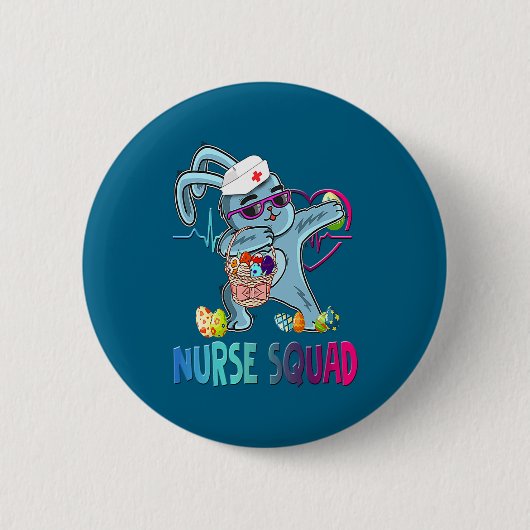 Dabbing Bunny Ostereier Stilldesign Button (Vorderseite)