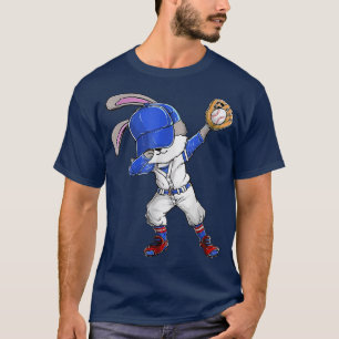 Dabbing Bunny Ostertag Baseball Catcher Happy Est T-Shirt