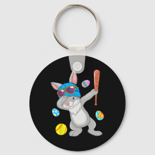 Dabbing Bunny Playing Lesson Softball Osterkostüm Schlüsselanhänger