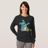 Dabbing Bunny Rabbit Egg Osterfeier T-Shirt (Vorne ganz)