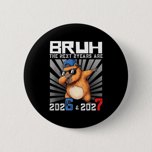 Dabbing Capybara 67 Nye 2026 Boys Kids New Year Ev Button (Vorderseite)