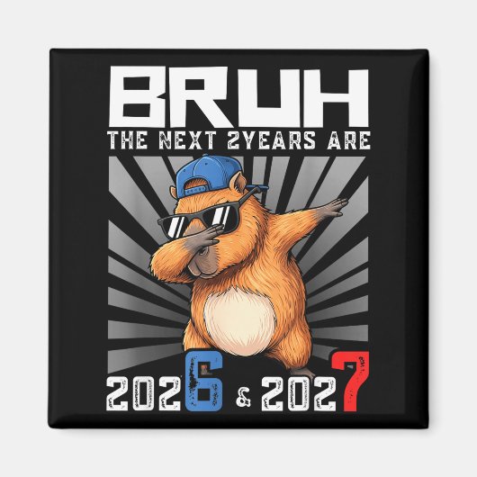 Dabbing Capybara 67 Nye 2026 Boys Kids New Year Ev Magnet (Vorne)
