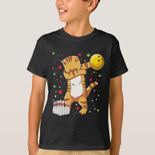 Dabbing Cat Bowling Shirts Funny Bowling Geschenk (Vorderseite)