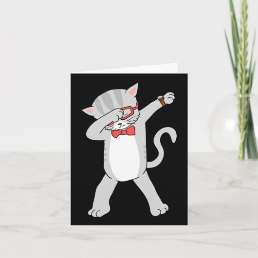 Dabbing Cat Funny Dab Gift Cat T-Shirt Karte (Vorderseite)
