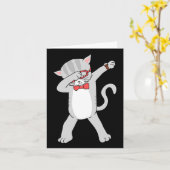 Dabbing Cat Funny Dab Gift Cat T-Shirt Karte (Gelbe Blume)