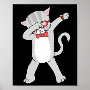 Dabbing Cat Funny Dab Gift Cat T-Shirt Poster