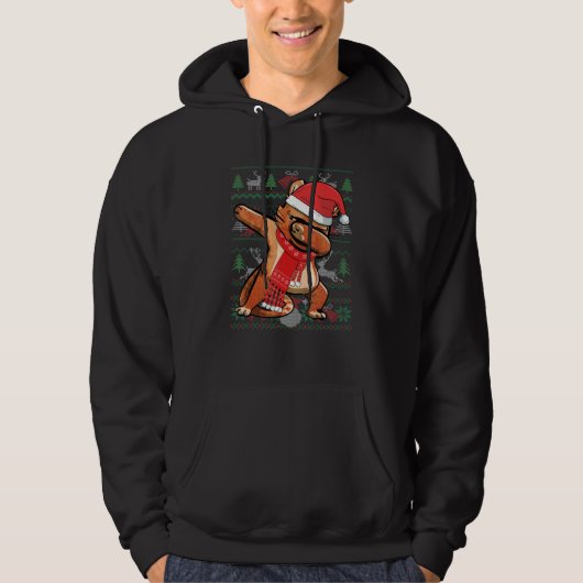 Dabbing Cat Ugly Christmas Sweater Funny Party Cos Hoodie (Vorderseite)