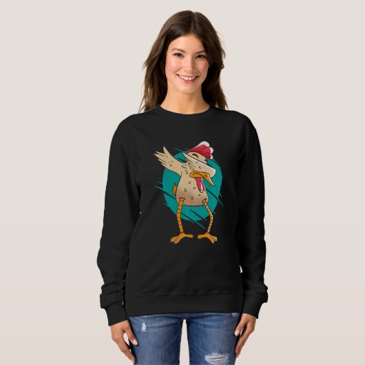 Dabbing Chicken  Rooster Sweatshirt (Vorne ganz)