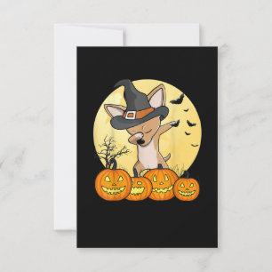 Dabbing Chihuahua Dab Dance Funny Hund Halloween RSVP Karte