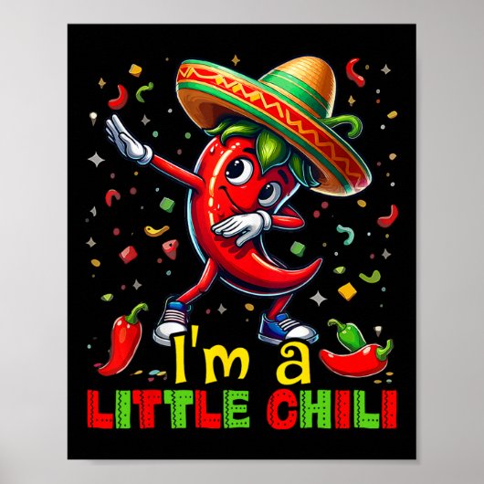 Dabbing Chili Pepper Cinco De Mayo Kinder Shirts M Poster (Vorne)