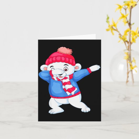 Dabbing Christmas Lar Bear Xmas Dab Kids Boys Girl Karte (Gelbe Blume)