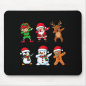 Dabbing Christmas Santa Claus Gingerbread Reindeer Mousepad (Vorne)