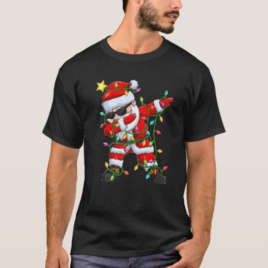 Dabbing Christmas Santa Hat Xmas PJ Costume 1 T-Shirt (Vorderseite)
