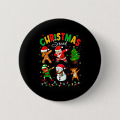 Dabbing Christmas Squad Santa Elf Family Matching Button (Vorderseite)