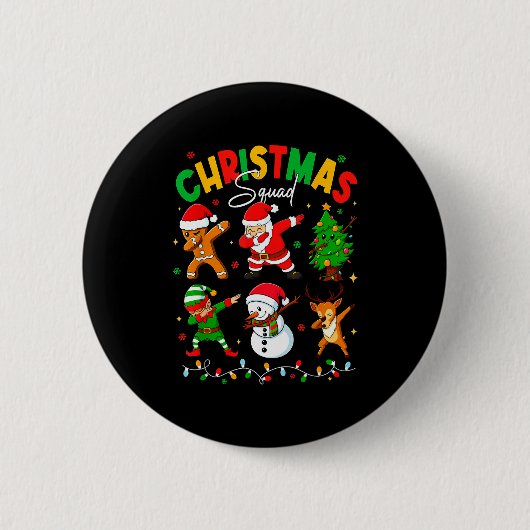 Dabbing Christmas Squad Santa Elf Family Matching  Button (Vorderseite)
