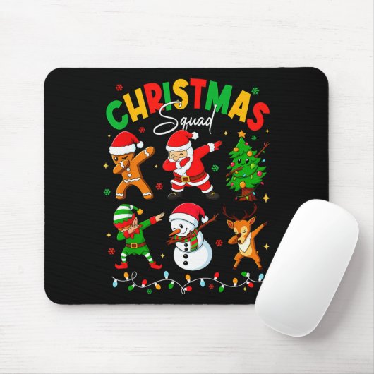 Dabbing Christmas Squad Santa Elf Family Matching  Mousepad (Mit Mouse)