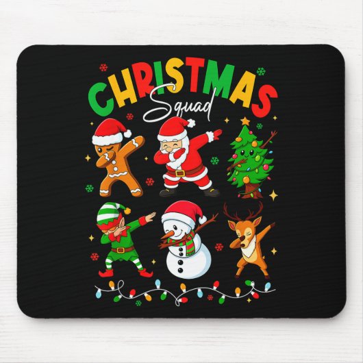 Dabbing Christmas Squad Santa Elf Family Matching Mousepad (Vorne)