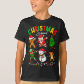 Dabbing Christmas Squad Santa Elf Family Matching T-Shirt (Vorderseite)