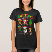 Dabbing Christmas Squad Santa Elf Family Matching T-Shirt (Vorderseite)