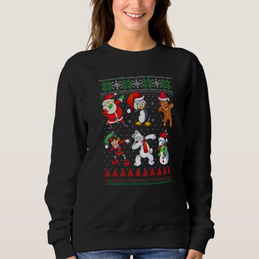 Dabbing Christmas Ugly Xmas Sweater Santa Dab Squa Sweatshirt (Vorderseite)