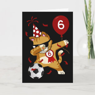 Dabbing Coole Katze Fußball 5. Geburtstag  Karte