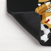 Dabbing Coole Katze Fußball 5. Geburtstag  Mousepad (Ecke)