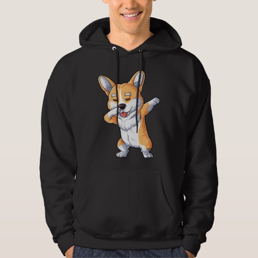 Dabbing Corgi Dog Boys Kids Dab Dance Hoodie (Vorderseite)