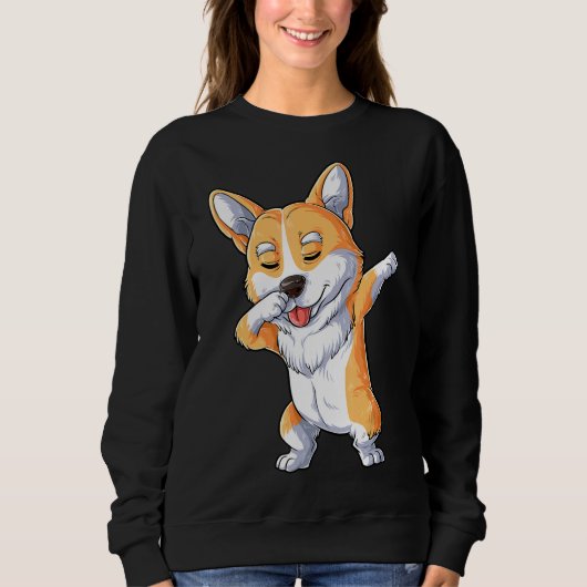 Dabbing Corgi Dog Dab Dance Sweatshirt (Vorderseite)