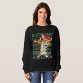 Dabbing Corgi Fairy Lights Ugly Christmas Sweater Sweatshirt (Vorne ganz)