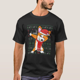 Dabbing Corgi Hund Ugly Christmas Sweater Xmas Kos T-Shirt