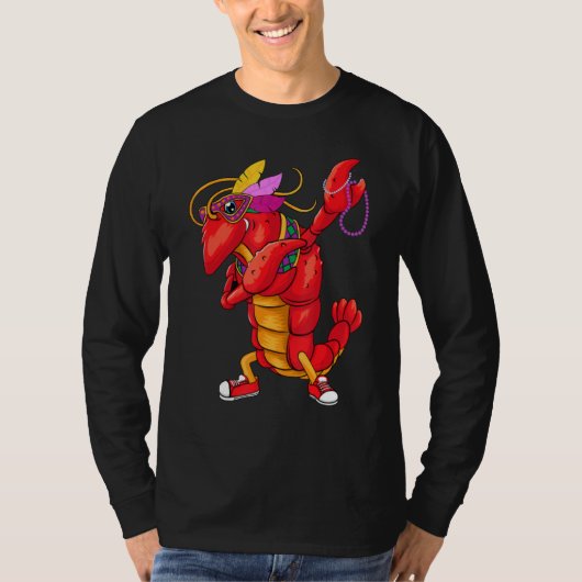 Dabbing Crawfish Mardi Gras T-Shirt (Vorderseite)