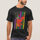 Dabbing Crawfish Mask Mardi Gras Celebration Ameri T-Shirt (Vorderseite)