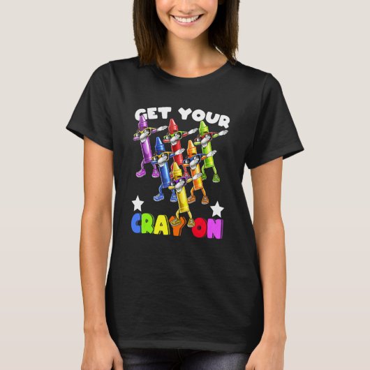 Dabbing Crayon Squad Back To School Kids Teachers T-Shirt (Vorderseite)