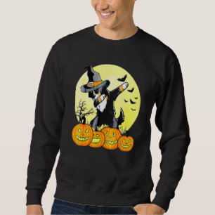 Dabbing Dab Hund Halloween Kostüm Full Moon Pumkin Sweatshirt