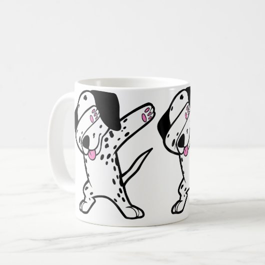 Dabbing Dalmatian Funny Dalmation Dog Dab Dance Kaffeetasse (Vorderseite Links)